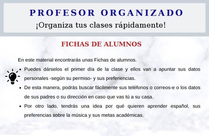 Fichas de alumnos